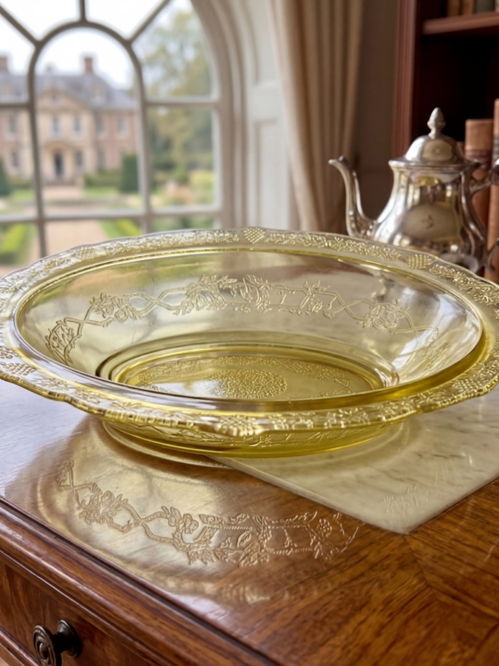 1930s Amber Depression Oval Glass Bowl | Federal Glass Co.